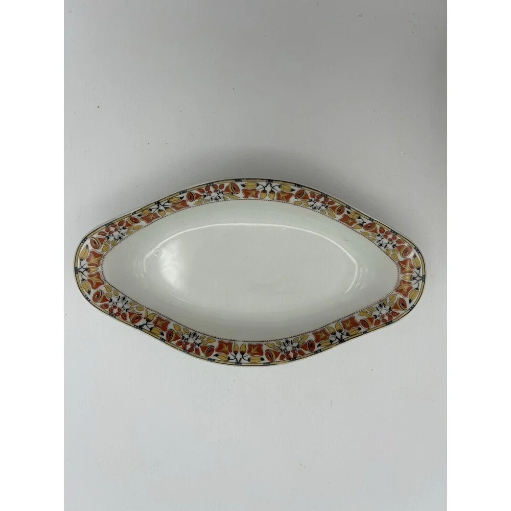 T&V Tressemanes & Vogt‎  Limoges France Serving Bowl Floral Red Yellow Brown